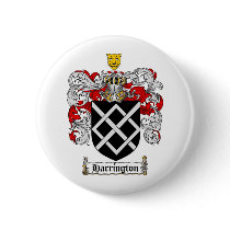 HARRINGTON FAMILY CREST -  HARRINGTON COAT OF ARMS PINBACK BUTTON