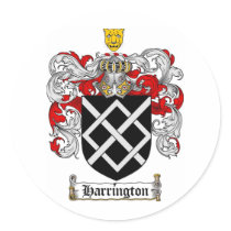 HARRINGTON FAMILY CREST -  HARRINGTON COAT OF ARMS STICKER