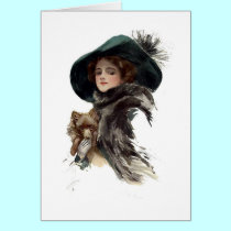 Harrison Fisher Girl in a Teal Hat cards