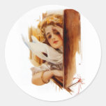 Harrison Fisher: Woman in Train Round Sticker