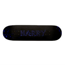 harry blue lightning laser star custom skateboard