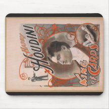 Harry Houdini, 'King of Cards' Vintage Theatre Mouse Pad