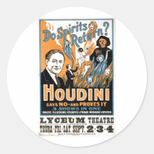 Harry Houdini Magic Show - Ghostbuster 1909 Stickers
