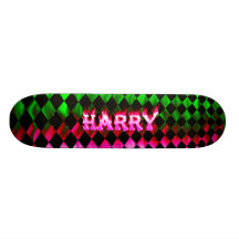 Harry pink fire Skatersollie skateboard.