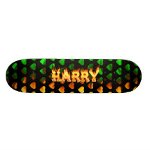 Harry skateboard fire and flames design.