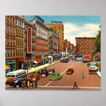 Hartford Connecticut Business District Poster