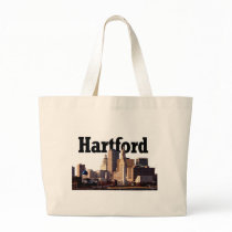 Hartford CT Skyline with "Hartford" in the sky Tote Bag