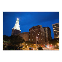 Hartford du centre le Connecticut la nuit Impression Photographique
