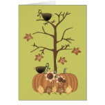 Harvest Fall Autumn Pumpkin Crow Leaves