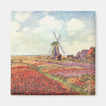 Harvest Fields - Monet Refrigerator Magnet
