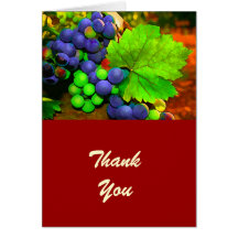 Harvest Grapes Thanks Greeting Cards