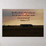 Harvest Sunset Poster, Galatians 6:9