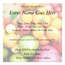 Harvest Time - Tomatoes! Custom Invitations