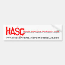 HASC, Hmong American Sportsmen Club, www.hmonga... Bumper Sticker
