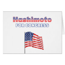 Hashimoto for Congress Patriotic American Flag Des Greeting Cards