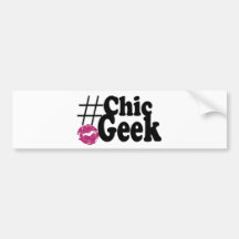 Hashtag Chic Geek Kiss Art Gifts Bumper Sticker