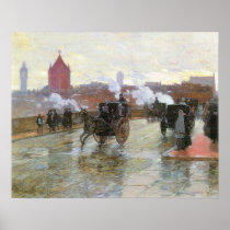 Hassam - Clearing Sunset Poster