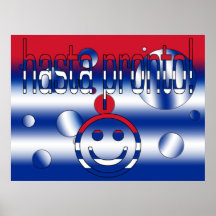 Hasta Pronto! Cuba Flag Colours Pop Art Poster
