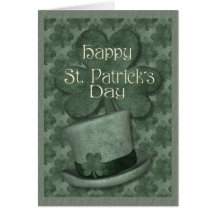 Hat and Shamrock Greeting Cards