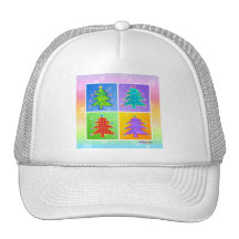 Hat, Cap  - Pop Art Christmas Trees