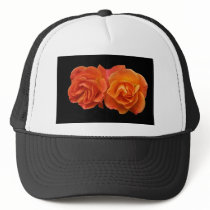 Hat, Two Apricot Roses
