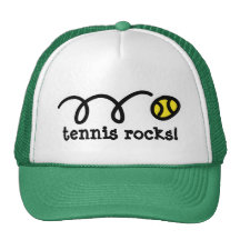 Hat with bouncing tennis ball design