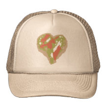 Hat with Camouflage Heart Design