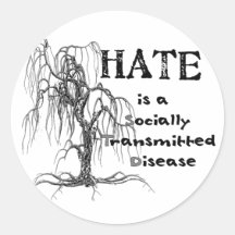 Hate is an STD Round Sticker