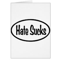 Hate Sucks Oval Greeting Cards