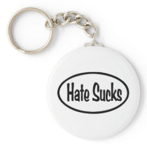 Hate Sucks Oval Keychain