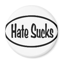 Hate Sucks Oval Refrigerator Magnet