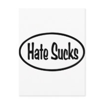 Hate Sucks Oval Post Cards