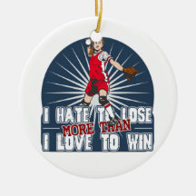Hate to Lose Softball Christmas Tree Ornament