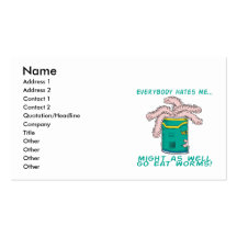 hates me eat worms business cards