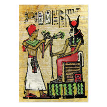 Hathor, Egyptian Goddess, Sycamore Branch on Thron Business Card