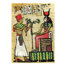 Hathor, Egyptian Goddess, Sycamore Branch on Thron Invitations