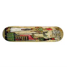 Hathor, Egyptian Goddess, Sycamore Branch on Thron Skate Board Decks
