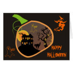 Haunted House Halloween Custom Greeting Card