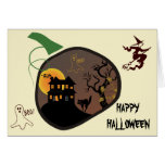 Haunted House Halloween Custom Greeting Card