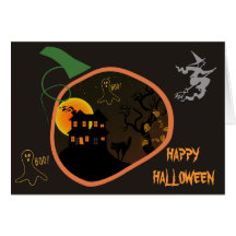 Haunted House Halloween Custom Greeting Card