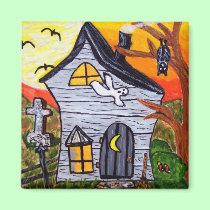 Haunted House Magnet magnets
