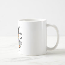 Haunted House With Bats, Skulls & Skull Moon Coffee Mug