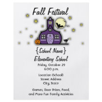 Haunted Schoolhouse School Halloween Fall Festival Flyer