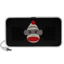 Haut-parleur de visage de singe de chaussette