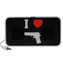 Haut-parleur Doodle "I love gun" (noir)