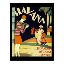 Havana Cuba Art Deco Cover Vintage Art Postcard