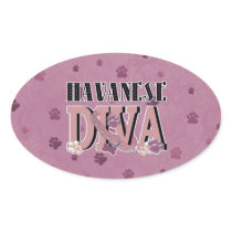 Havanese DIVA Oval Sticker