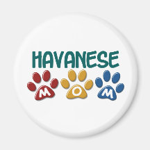 HAVANESE Mom Paw Print 1 Fridge Magnets
