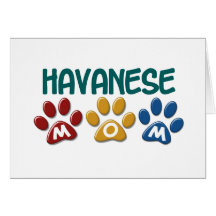 HAVANESE Mom Paw Print 1 Greeting Cards