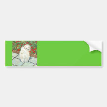 Havanese n Poppies Art Print Gifts & Cards Bumper Sticker